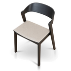 Black Dining Chair - Grey Seat (Set of 2)