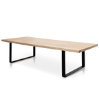 Reclaimed Elm Wood Dining Table 3m - Rustic Natural - Thick Top