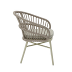 Taupe Rattan Outdoor Dining Chair - Beige Cushion (Set of 2)