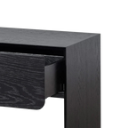 Oak Bedside Table - Black