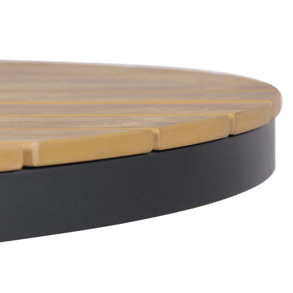 90cm Round Charcoal Outdoor Dining Table - Natural