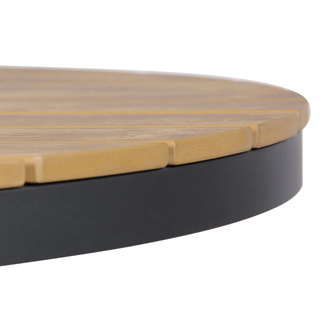 90cm Round Charcoal Outdoor Dining Table - Natural
