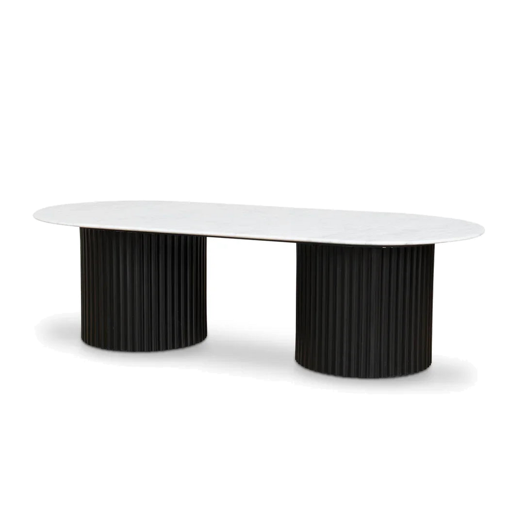 1.3m Marble Coffee Table - Black