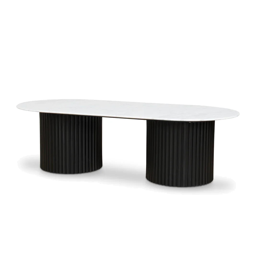 1.3m Marble Coffee Table - Black