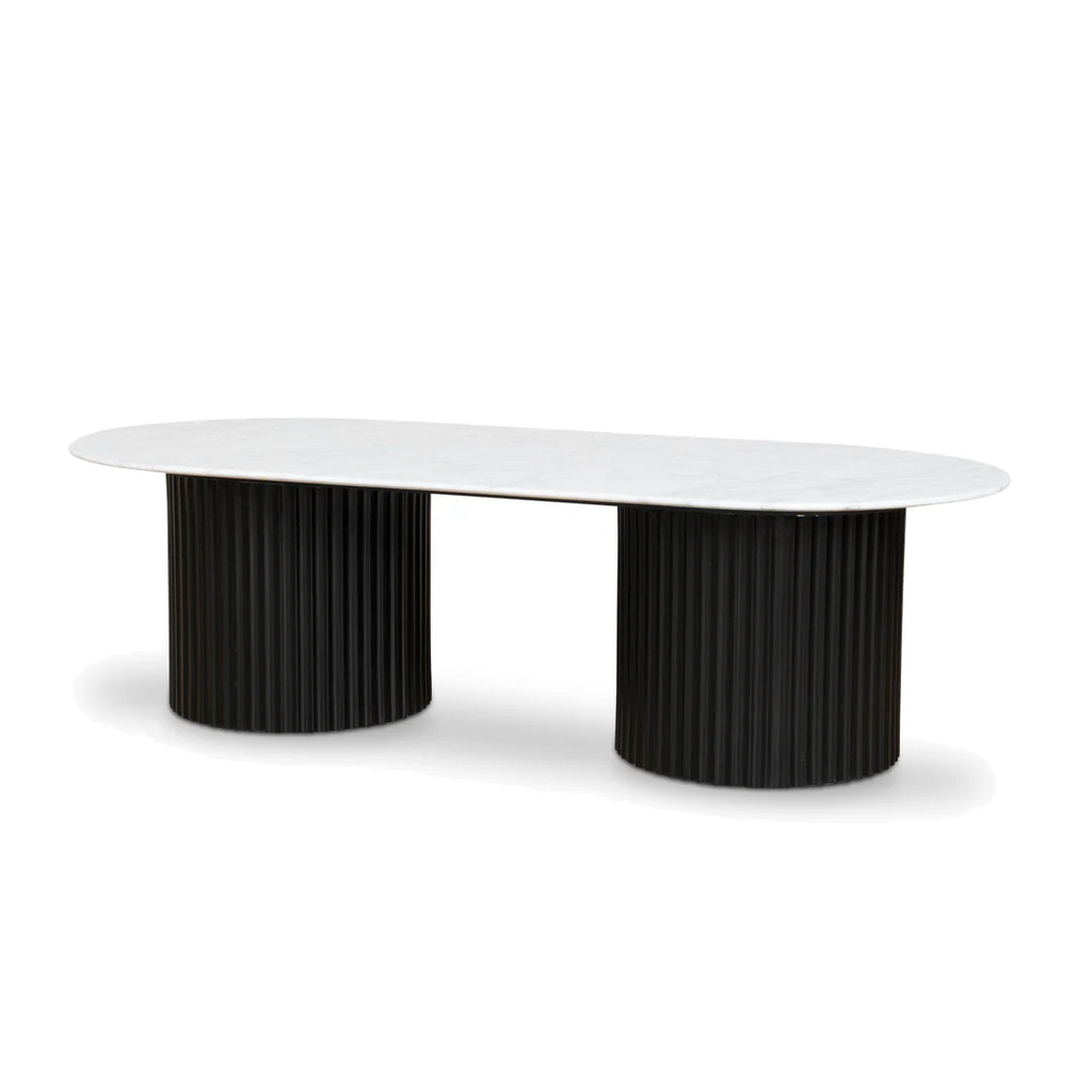 1.3m Marble Coffee Table - Black