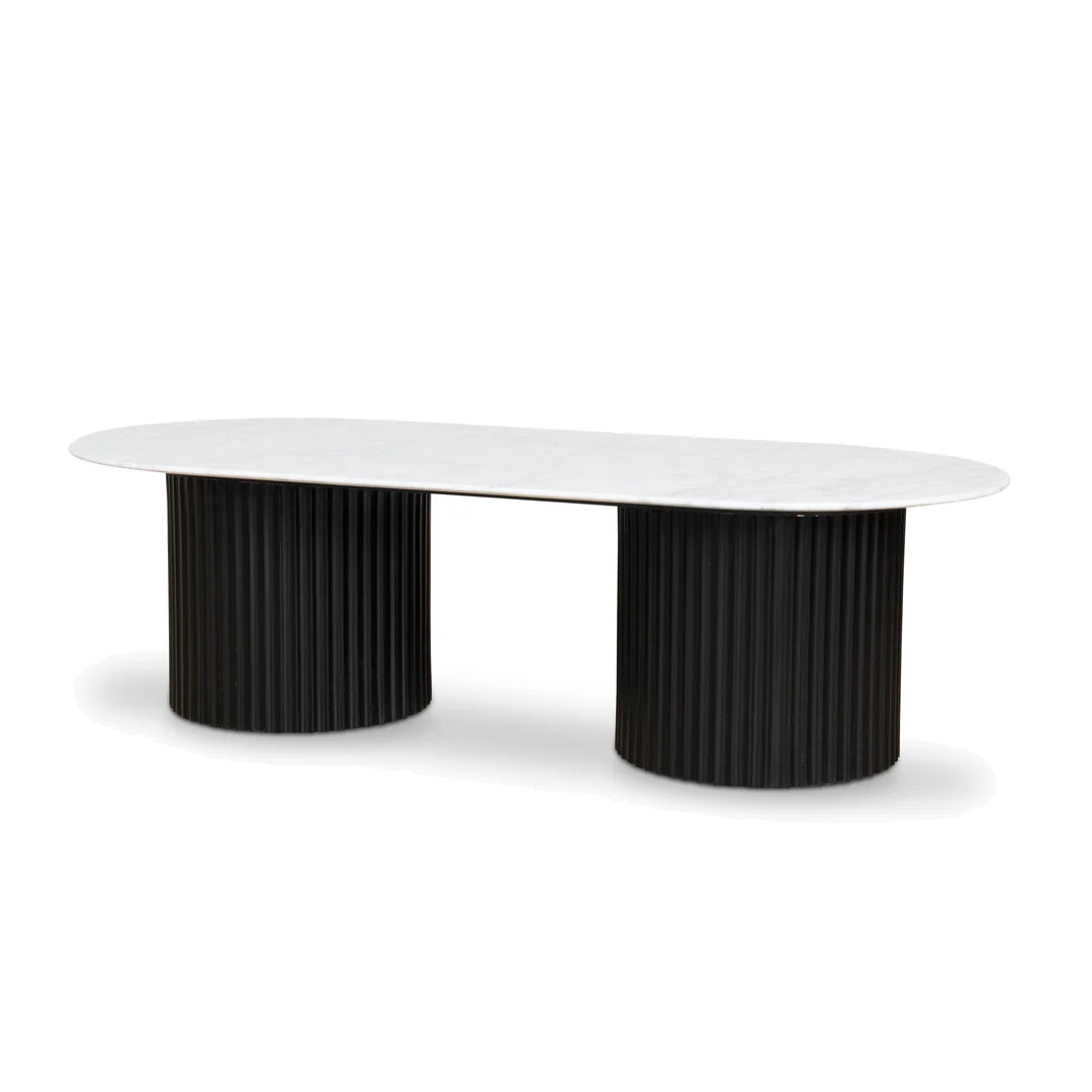 1.3m Marble Coffee Table - Black