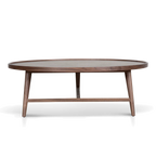 1.1m Wooden Round Coffee Table - Walnut