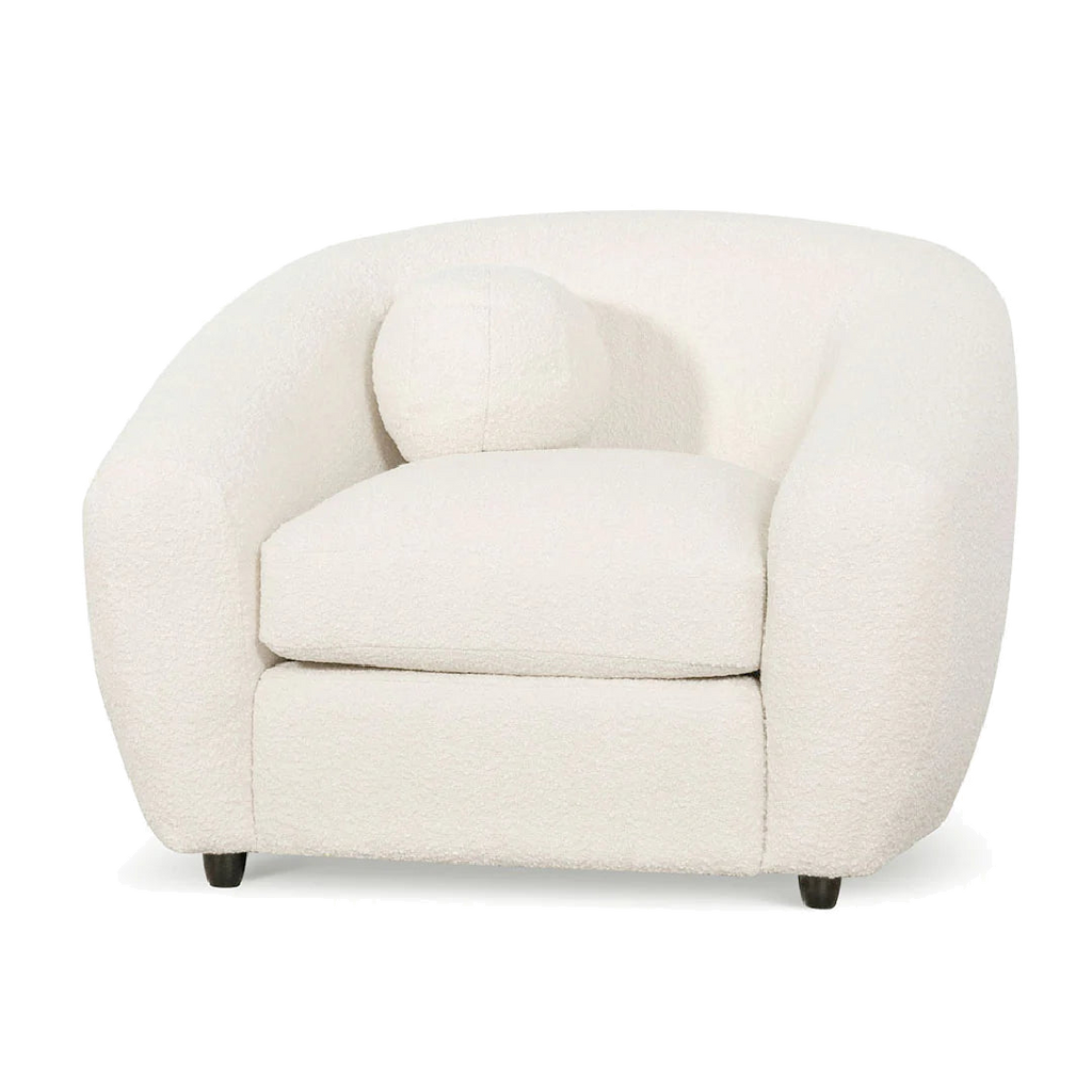 Armchair - Ivory White Boucle