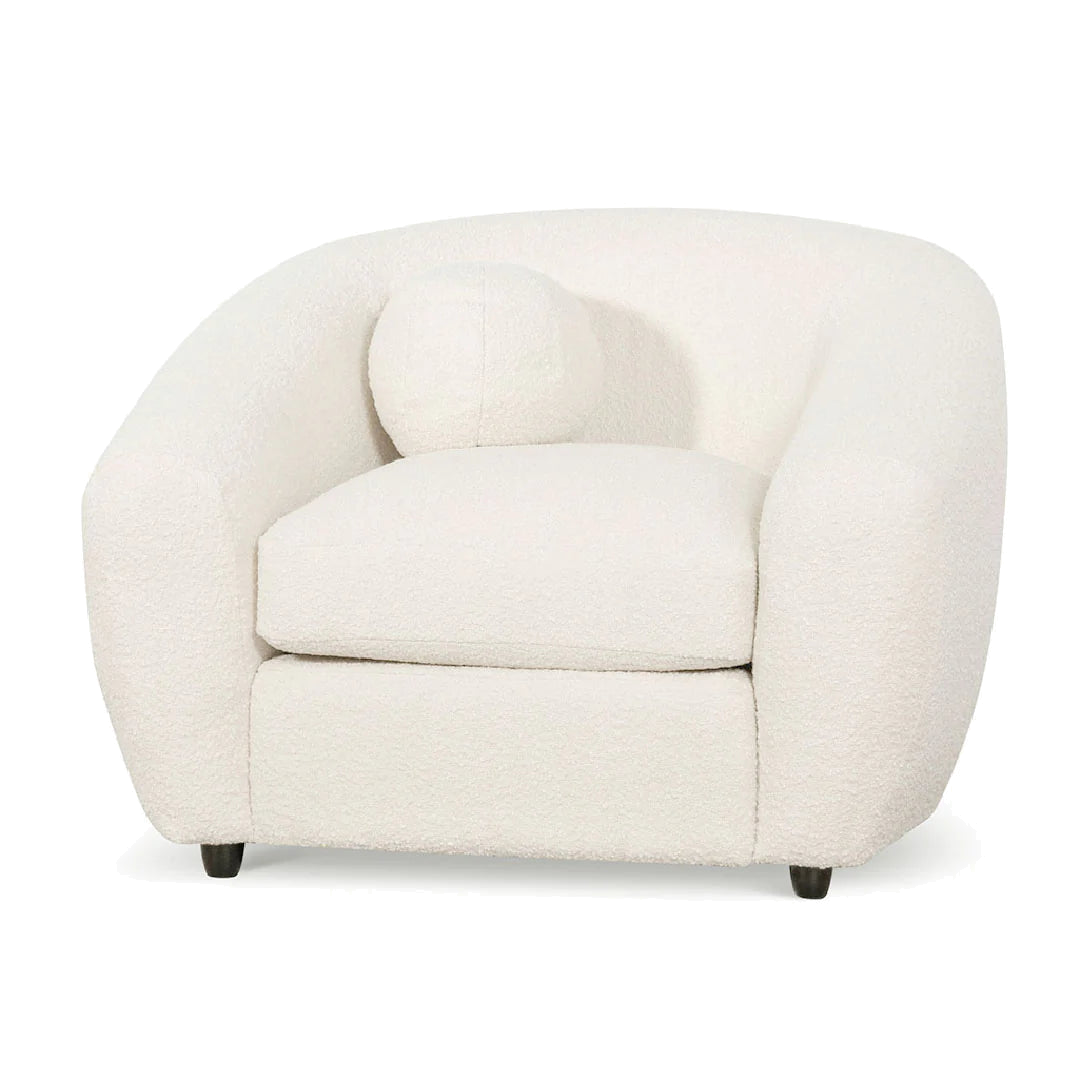 Armchair - Ivory White Boucle