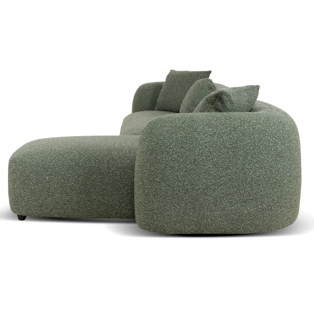 3 Seater Right Chaise Sofa - Amazon Green