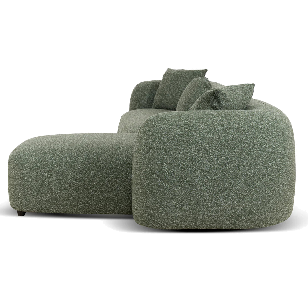 3 Seater Right Chaise Sofa - Amazon Green