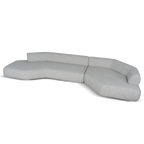 Left Chaise Corner Sofa - Noah Silver Lining