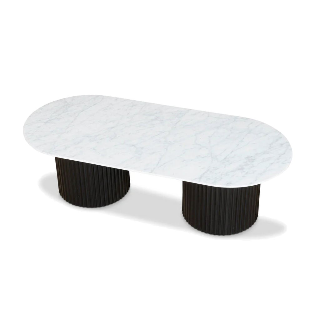 1.3m Marble Coffee Table - Black