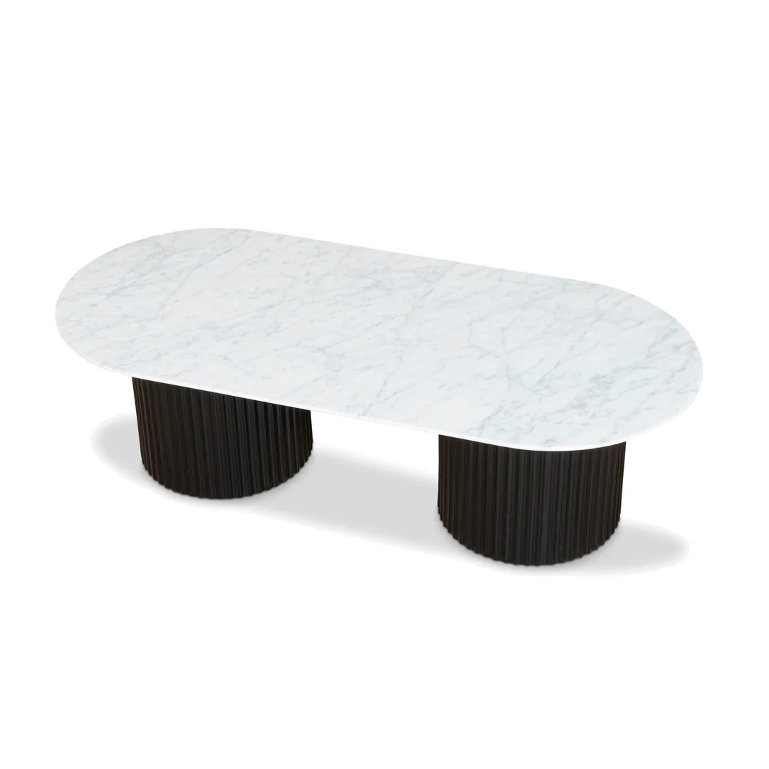 1.3m Marble Coffee Table - Black