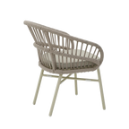 Taupe Rattan Outdoor Dining Chair - Beige Cushion (Set of 2)