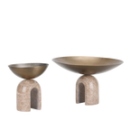 Arc Pedestal Metal Small Tray - Antique Brass