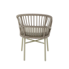 Taupe Rattan Outdoor Dining Chair - Beige Cushion (Set of 2)
