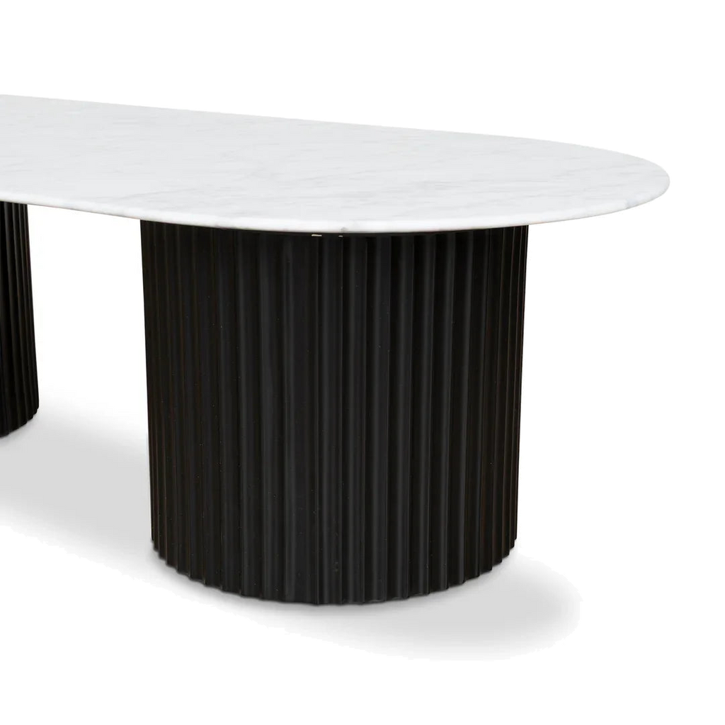 1.3m Marble Coffee Table - Black