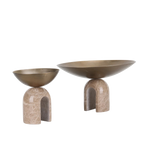 Arc Pedestal Metal Small Tray - Antique Brass