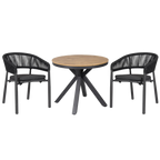 90cm Round Charcoal Outdoor Dining Table - Natural
