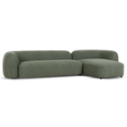 3 Seater Right Chaise Sofa - Amazon Green