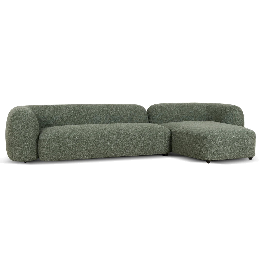 3 Seater Right Chaise Sofa - Amazon Green