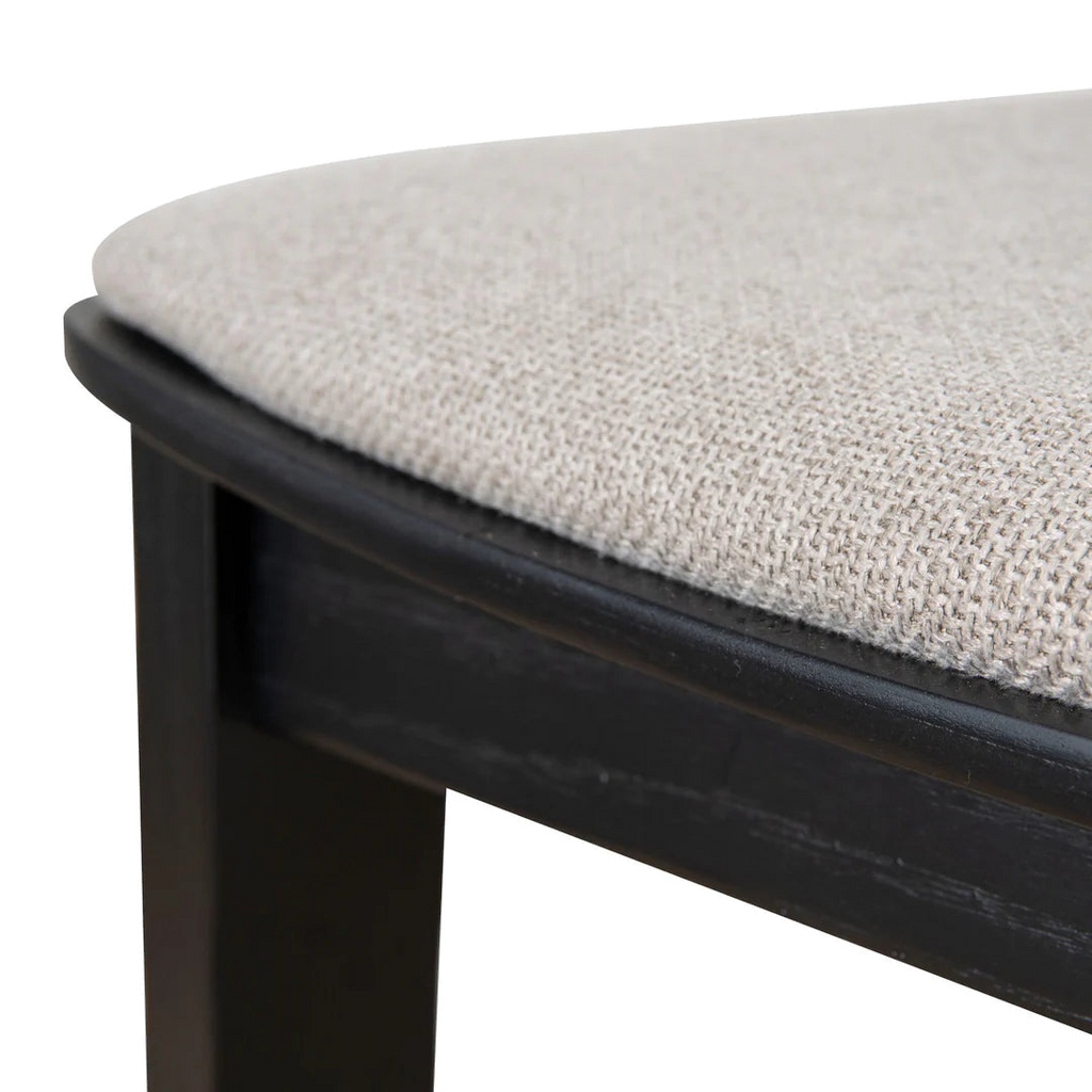 Black Dining Chair - Grey Seat (Set of 2)