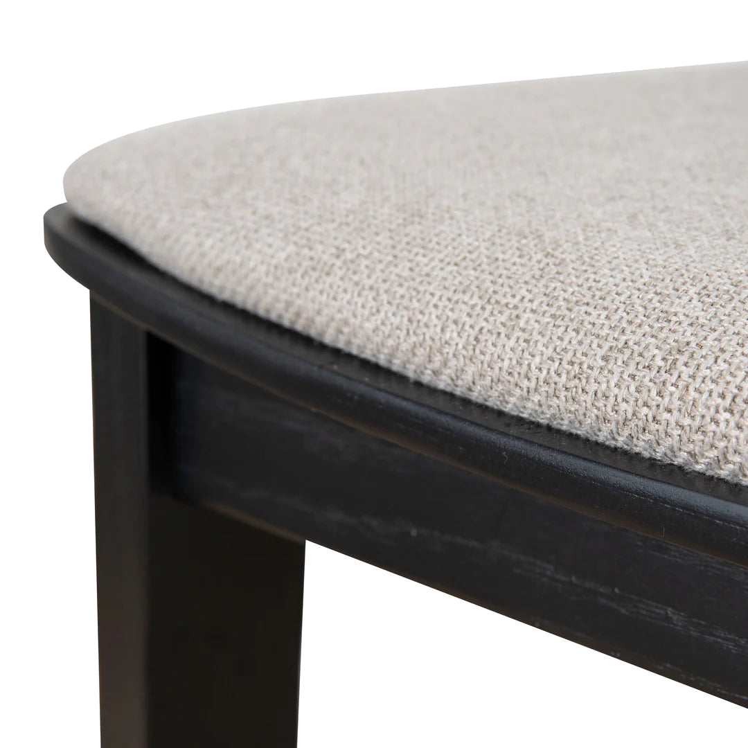 Black Dining Chair - Grey Seat (Set of 2)