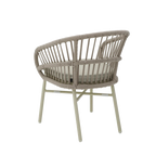 Taupe Rattan Outdoor Dining Chair - Beige Cushion (Set of 2)