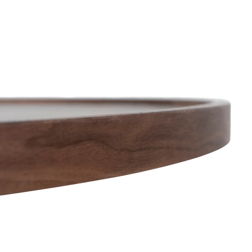 1.1m Wooden Round Coffee Table - Walnut