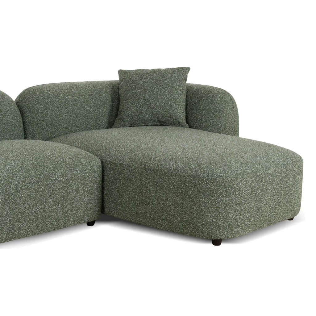 3 Seater Right Chaise Sofa - Amazon Green
