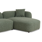 3 Seater Right Chaise Sofa - Amazon Green