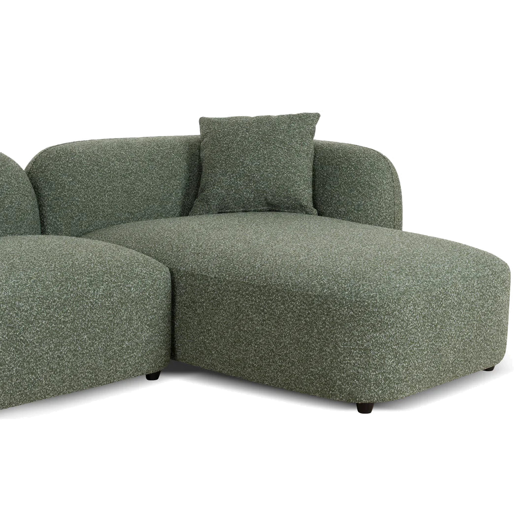 3 Seater Right Chaise Sofa - Amazon Green