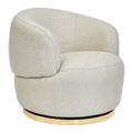 Tubby Swivel Arm Chair - Natural Linen