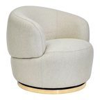 Tubby Swivel Arm Chair - Natural Linen