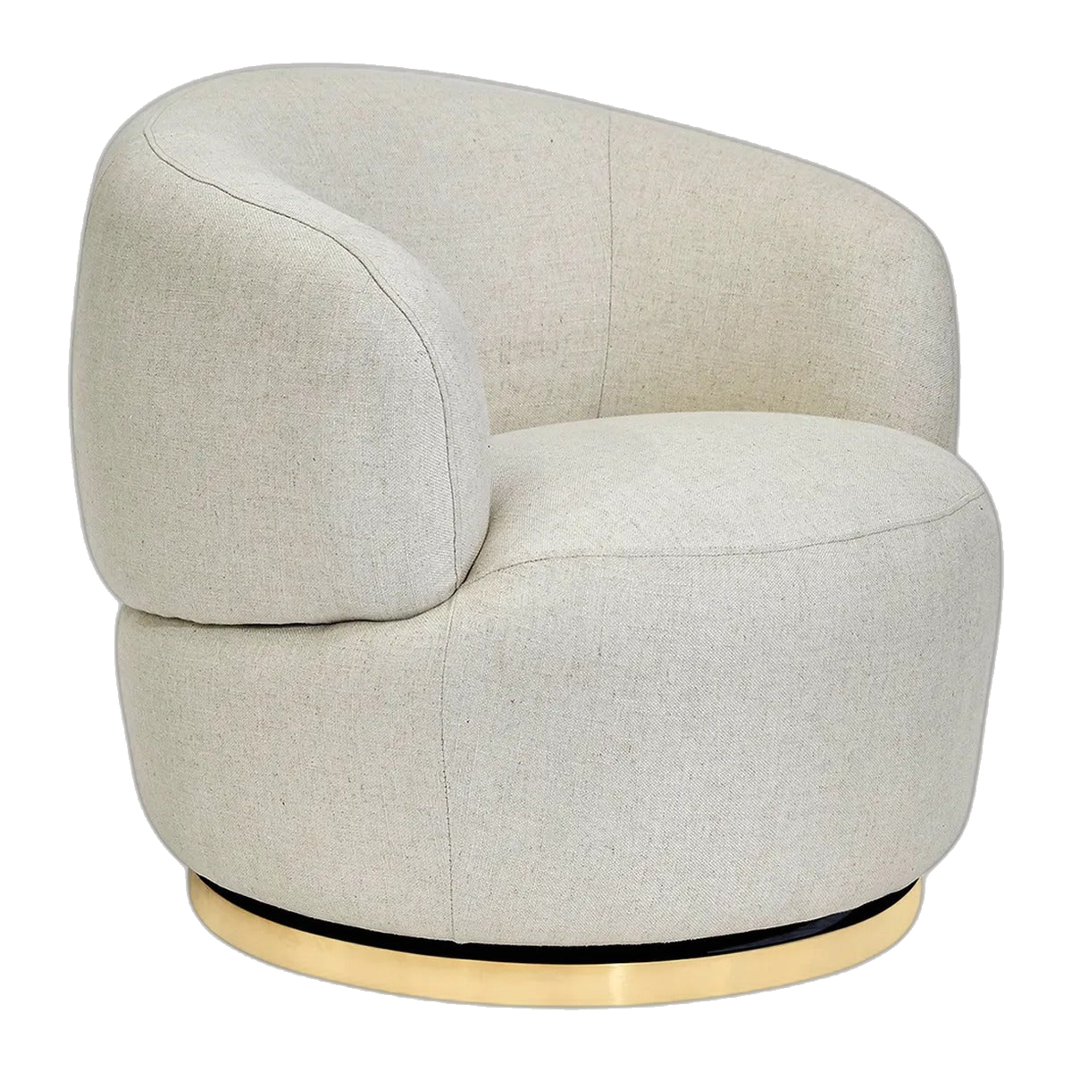 Tubby Swivel Arm Chair - Natural Linen