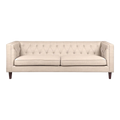 Tuxedo 3 Seater Tufted Sofa - Fawn Linen