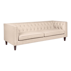 Tuxedo 3 Seater Tufted Sofa - Fawn Linen