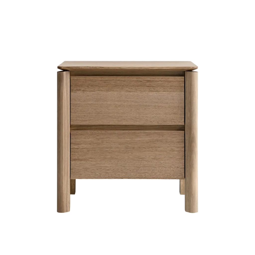 Luella 2 Drawer Bedside Table - Light Smoke