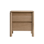 Luella 2 Drawer Bedside Table - Light Smoke