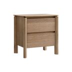 Luella 2 Drawer Bedside Table - Light Smoke