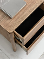 Luella 2 Drawer Bedside Table - Light Smoke