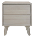 Polo 2 Drawer Bedside Table - Brushed White
