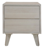 Polo 2 Drawer Bedside Table - Brushed White