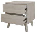 Polo 2 Drawer Bedside Table - Brushed White