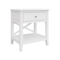 Hampton Side Table 1 Drawer - White