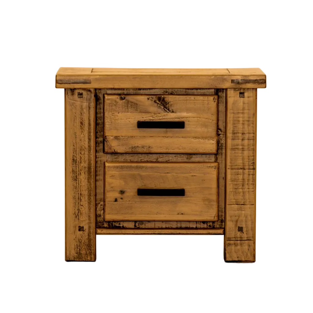 Outback 2 Drawer Bedside Table - Oak