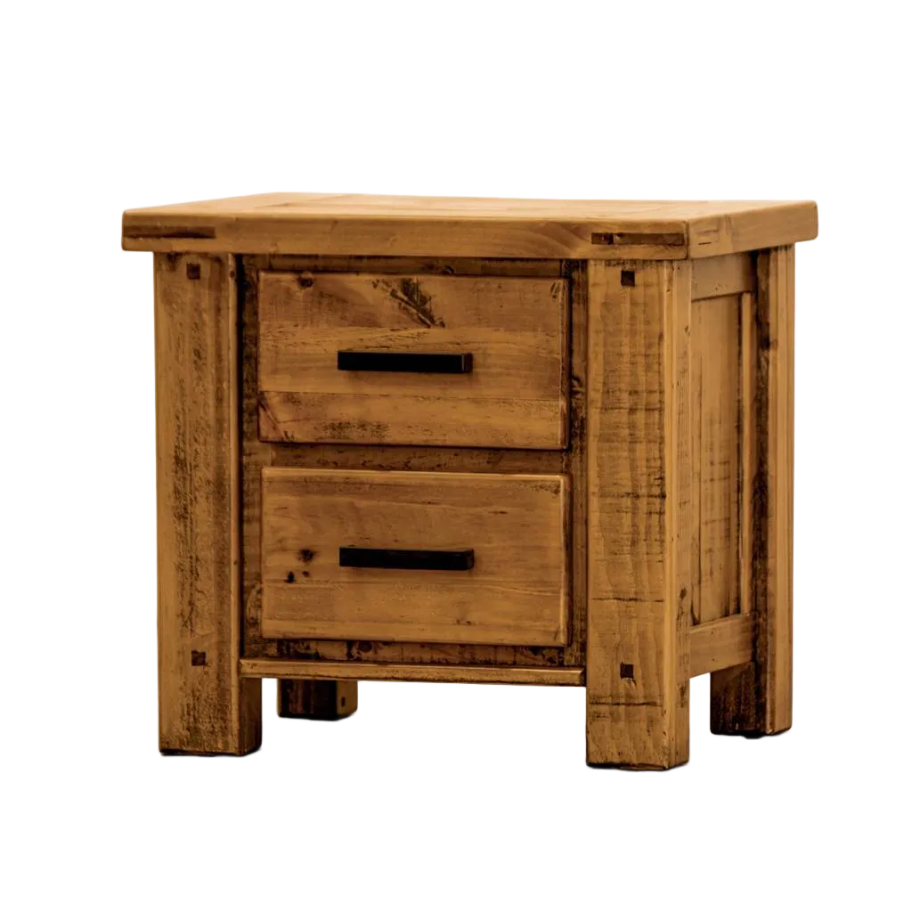 Outback 2 Drawer Bedside Table - Oak