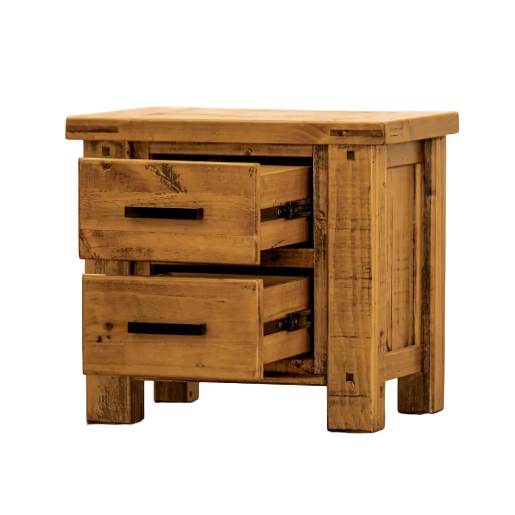 Outback 2 Drawer Bedside Table - Oak