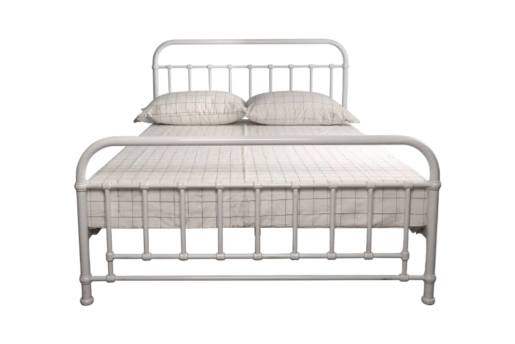 Akira Queen Metal Bed white